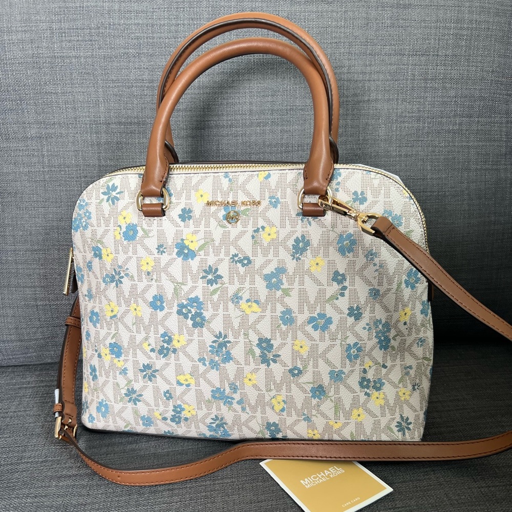 NWT MICHAEL KORS CINDY LARGE DOME SATCHEL HANDBAG